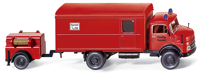 MB L710 Bomberos con Remolque Wiking 1/87 