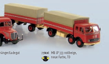 MB LP333 c/remolque Rojo Brekina 1/87 