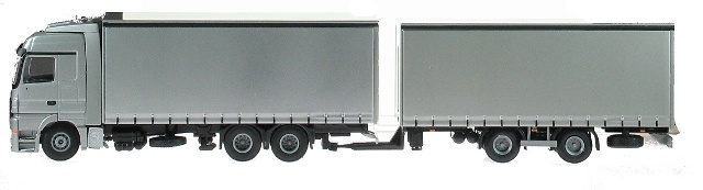 MB. MS + remolque 2-ejes plateado 1/50 
