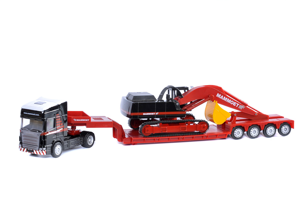 Camion de juguete Mammoet con excavadora 410092 escala 1/64 