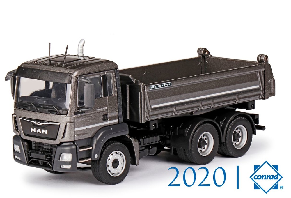 Man Tgs M Euro 6 con caja Meiller volquete en 3 direcciones Conrad Modelle escala 1/50 