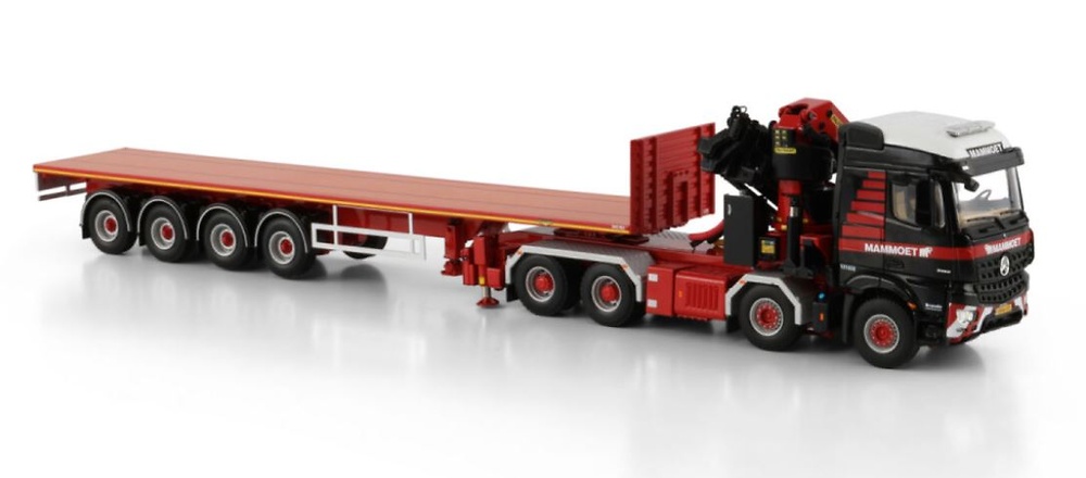 Mercedes Arocs MP4 8x4 + plataforma 4 ejes con grua palfinger Mammoet 410320 escala 1/50 