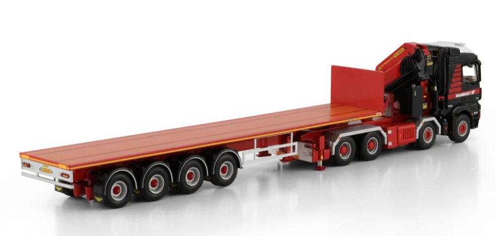 Mercedes Arocs MP4 8x4 + plataforma 4 ejes con grua palfinger Mammoet 410320 escala 1/50 