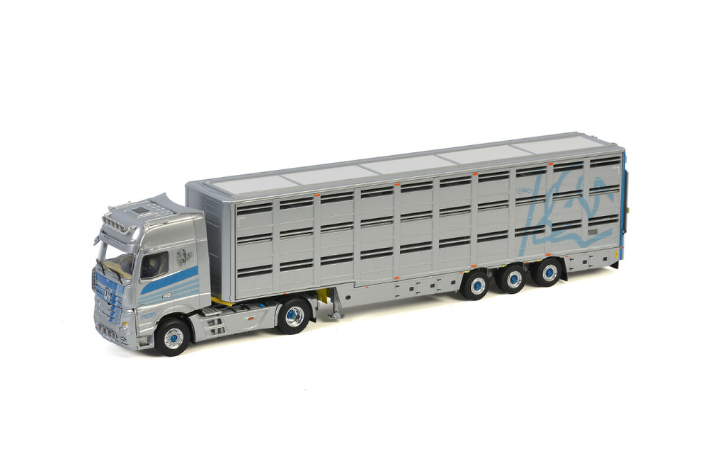 Miniatura camion Mercedes Benz Actros transporte animales De Pablo Arribas Wsi Models 2696 