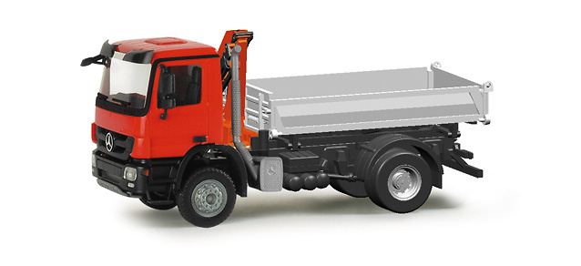 Mercedes Benz Actros S 4x4 Volqueter con grua Palfinger 1/87 Herpa 