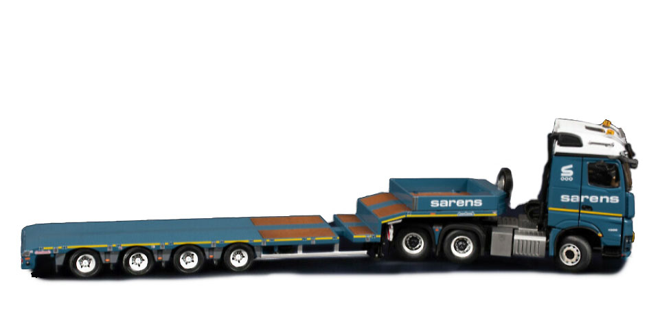 Mercedes Benz Arocs 6x4 con plataforma nooteboom mcos 4 ejes - Sarens Imc Models 20-1080 escala 1/50 