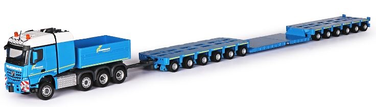 Mercedes Benz Arocs SLT con remolque pesado Goldhofer Conrad escala 1/50 