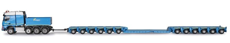 Mercedes Benz Arocs SLT con remolque pesado Goldhofer Conrad escala 1/50 