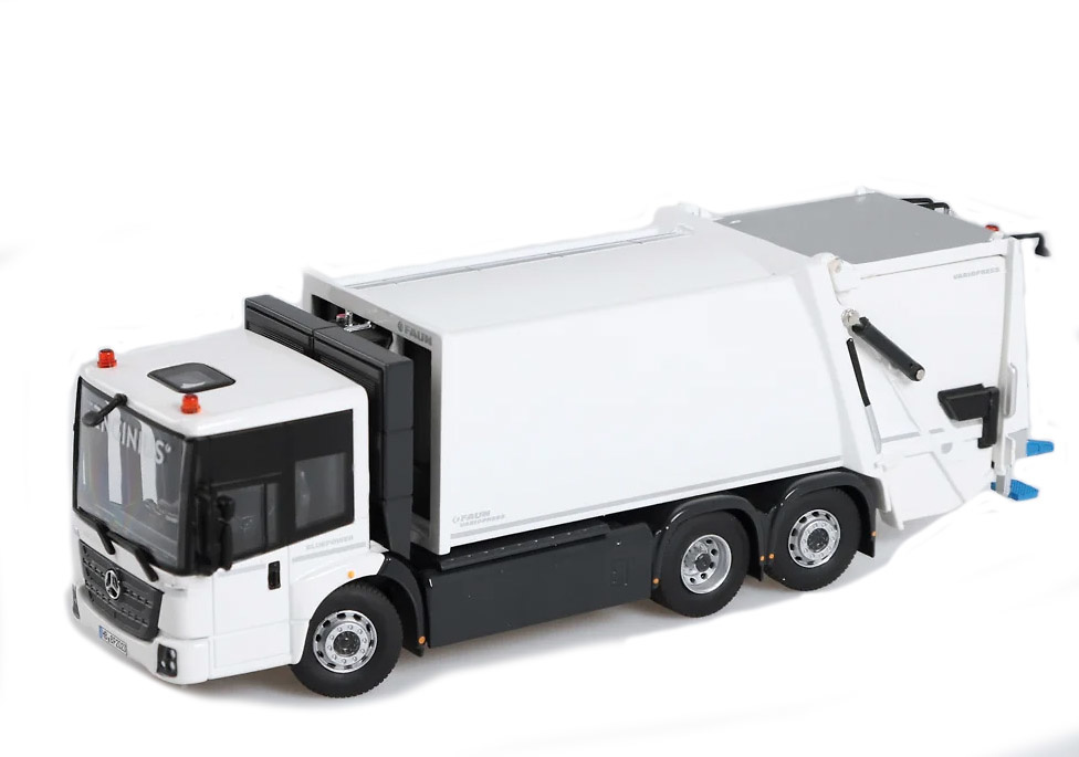 Minatura camion de basura Mercedes Benz Econic/ Faun Variopress Enginius Nzg Modelle 1063 escala 1/50 