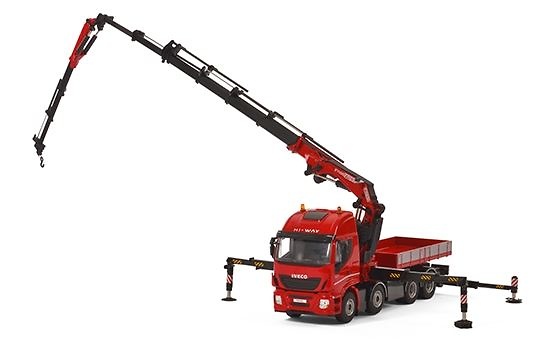 Miniatura Iveco Stralis + grua Fassi 1100 + Jib + Ballast box Wsi Models 04-2009 escala 1/50 