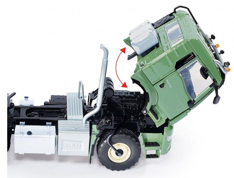 Miniatura camión Man tgs 18.510 4x4 verde Wiking 77650 escala 1/32 