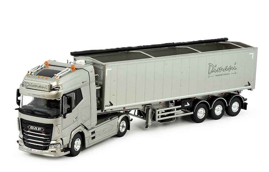 Miniatura camion DAF XG+ semirremolque basculante STAS Dimani Tekno 85266 