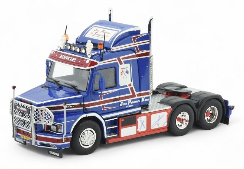 Miniatura camion Scania 143 + Pedersen Tekno 84089 escala 1/50 