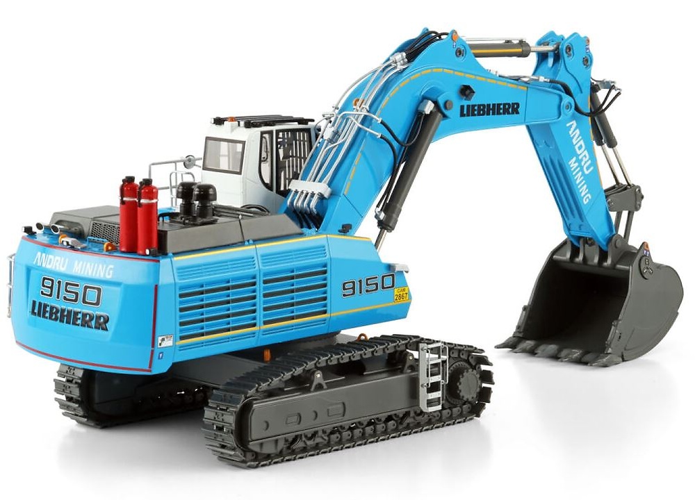 Miniatura excavadora Liebherr R 9150 cabina alta Andru Mining Wsi Models 61-2012 escala 1/50 