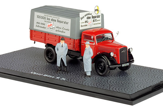 OPEL Blitz S3T Diorama Camion y 2 Fig. Schuco 1/43 