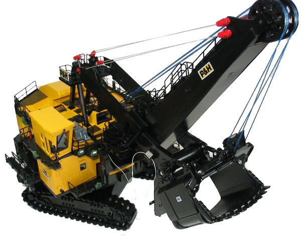 P&H excavadora mineria 4100XPB negro amarillo TWH W9005Y escala 1/87 