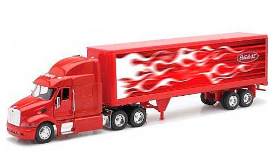 Peterbilt 387 + semi remolque caja cerrada New Ray 12343 escala 1/32 