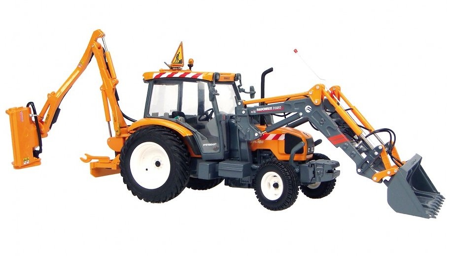 RENAULT Ergos 100 con pala frontal y segadora trasera Universal Hobbies 1/32 