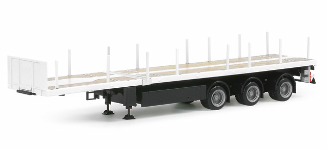 Remolque Nooteboom trailer extensible blanco / negro 3 ejes, Herpa 1/87 