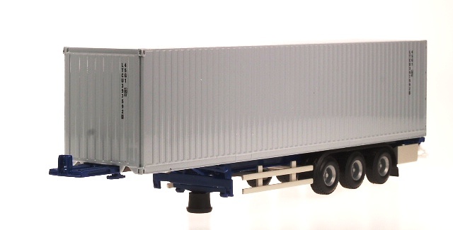 Remolque Plataforma Cont. 45 Ft azul Liontoys 1/50 