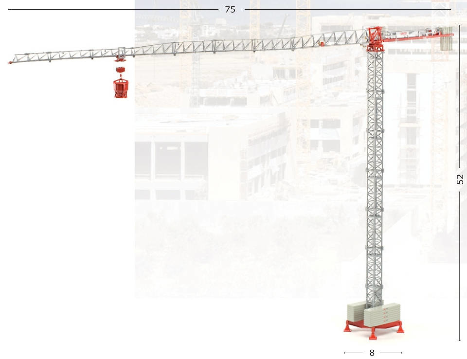 Saez 55 TL Grua Torre Ros 80100 escala 1/87 