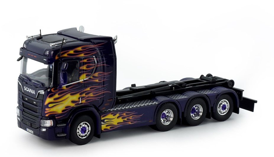 Scania Next Gen R Highline + grua gancho para contenedor Svetsab Tekno 75064 escala 1/50 