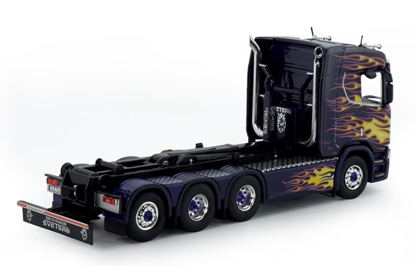 Scania Next Gen R Highline + grua gancho para contenedor Svetsab Tekno 75064 escala 1/50 