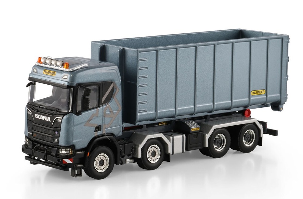 Scania R CR20N con grua gancho Palfinger y contenedor 40 m3 Wsi Models 04-2240 escala 1/50 