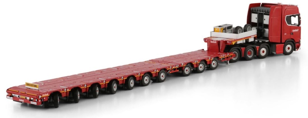 Scania s Highline cs20h 8x4 + Nooteboom Manoovr trailer 10 ejes Wsi Models escala 1/50 