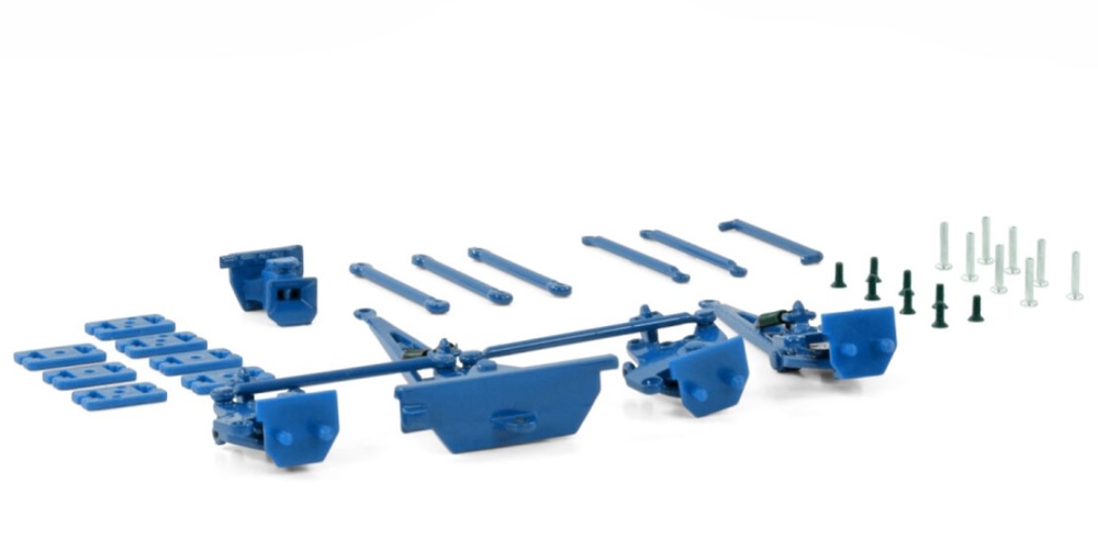 Scheuerle Inter Combi hitch + single drawbar + double drawbar blue Wsi Models B.V. 04-2181 escala 1/50 