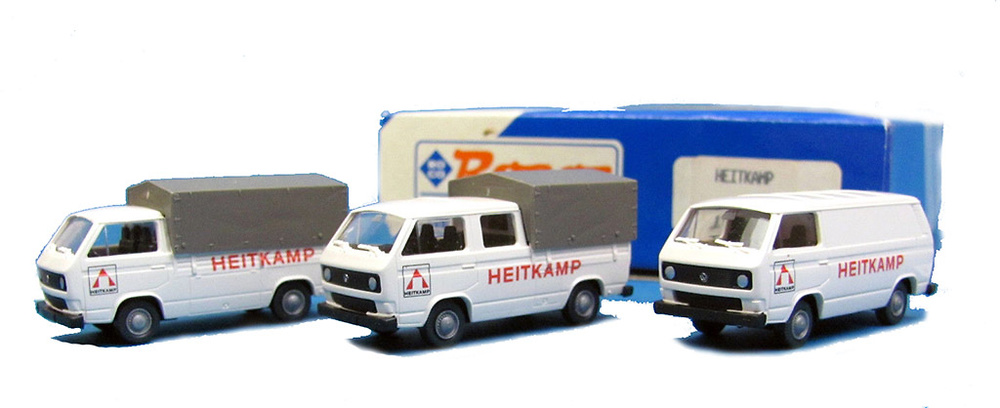 Set de 3 furgonetas Vw T2 Heitcamp Roco 1566 