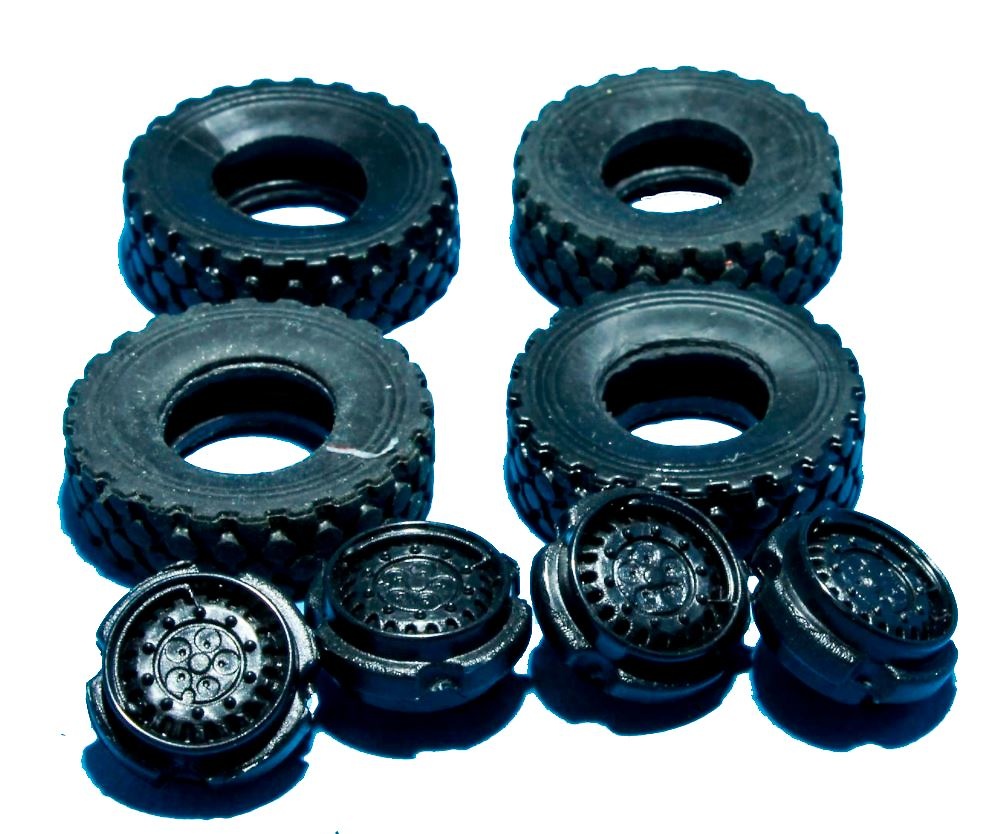 Set neumaticos Dakar Truck 29x7,5mm (4 ud) - Tekno 79973 escala 1/50 