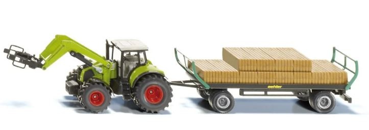 Maqueta Tractor Claas con pinza para pacas cuadradas Siku 1946 escala 1/50 