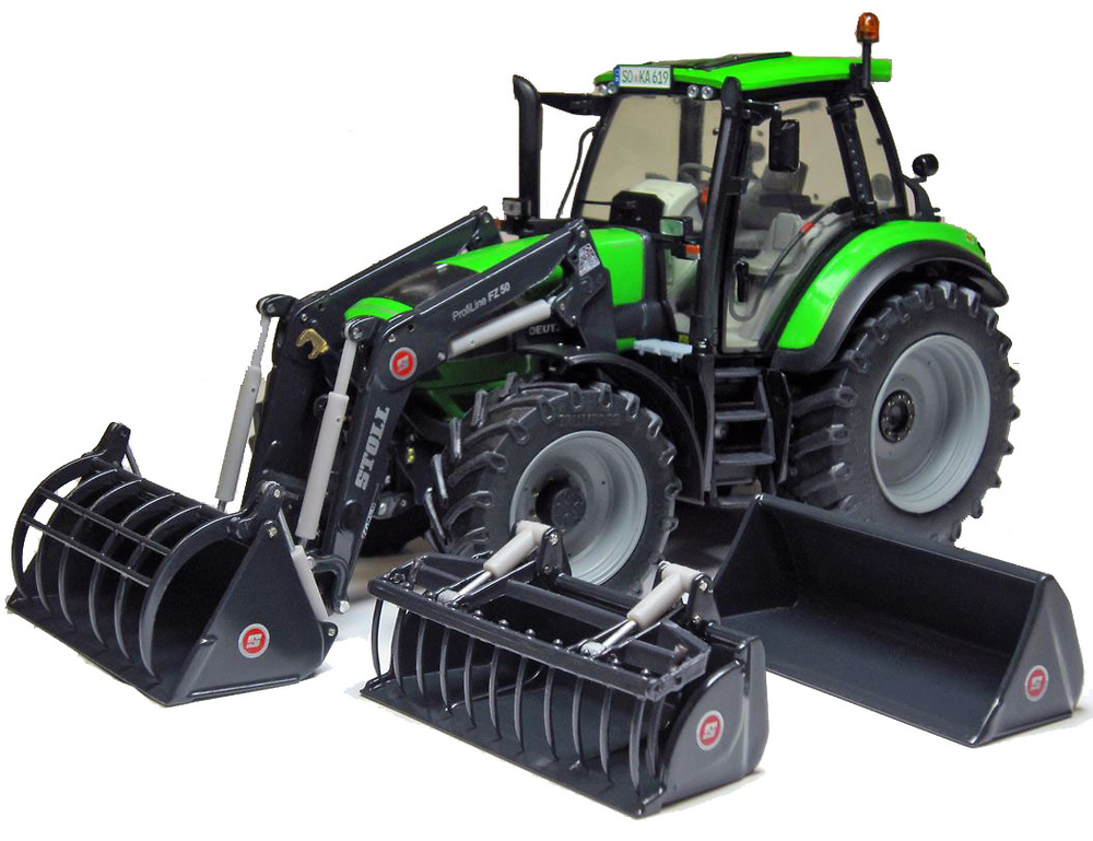 Tractor Deutz Agrotron 6190 C con accesorios Weise Toys 1045 escala 1/32 
