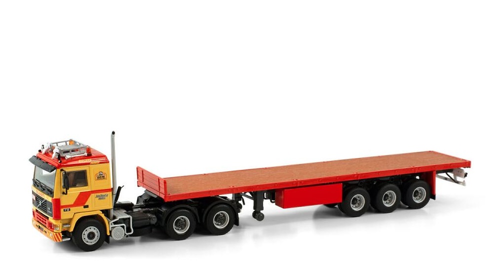 Volvo F12 6X4 Clásico Remolque plano 3 ejes Silvasti Wsi escala 1/50 