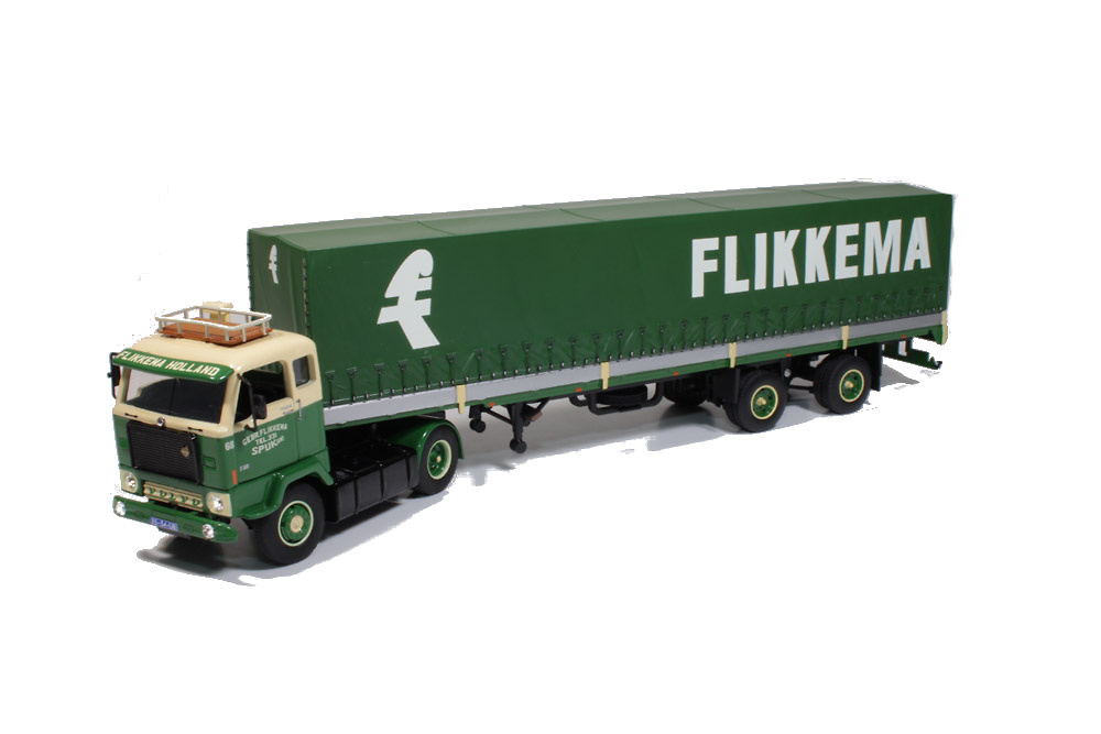 Volvo FB 88 con trailer tautliner clasico, Tekno 1/50 