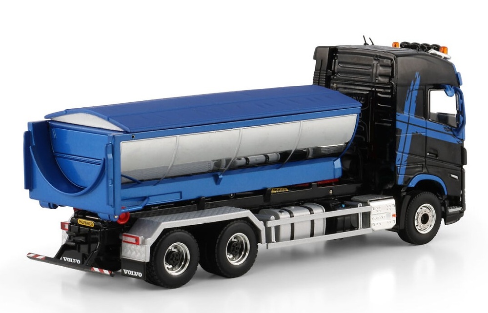 Volvo FH5 Globetrotter con grua gancho Palfinger y contenedor asfalto Wsi Models 04-2241 escala 1/50 