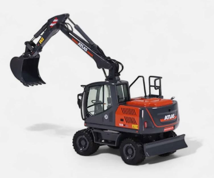 excavadora con ruedas Atlas 155W Nzg Modelle 1095 escala 1/50 