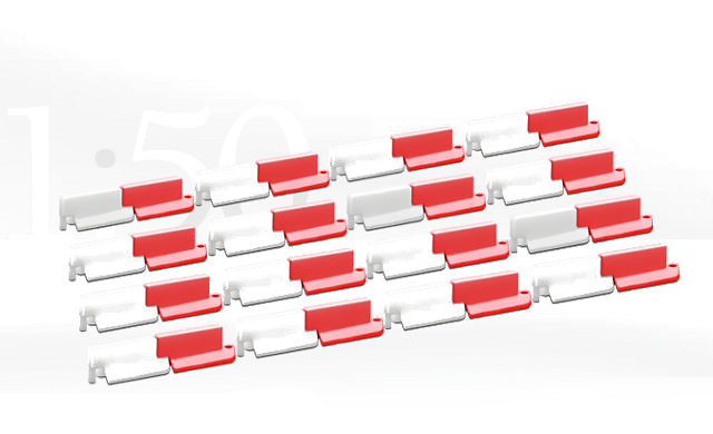 separadores de carril rojo/blanco, Conrad Modelle 99824 escala 1/50 