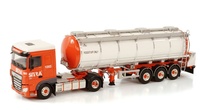 Daf xf space cab my2017 + remolque cisterna - Sitra transport - Wsi Models 3764 escala 1/50