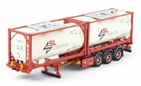 Semirremolque D-Tec 3 con 2x 20pies ISO Tankcontainers SL Logistics Tekno 86998 a escala 1/50