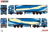 Volvo FH5 Globetrotter + Caja cerrada refrigerada 3 ejes WSI Models 01-4814 escala 1/50