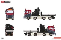 Volvo FH5 Sleeper 8x2 + grua Fassi 1300 + Jib Ballast Box G. Van Harten Wsi 01-4715 escala 1/50