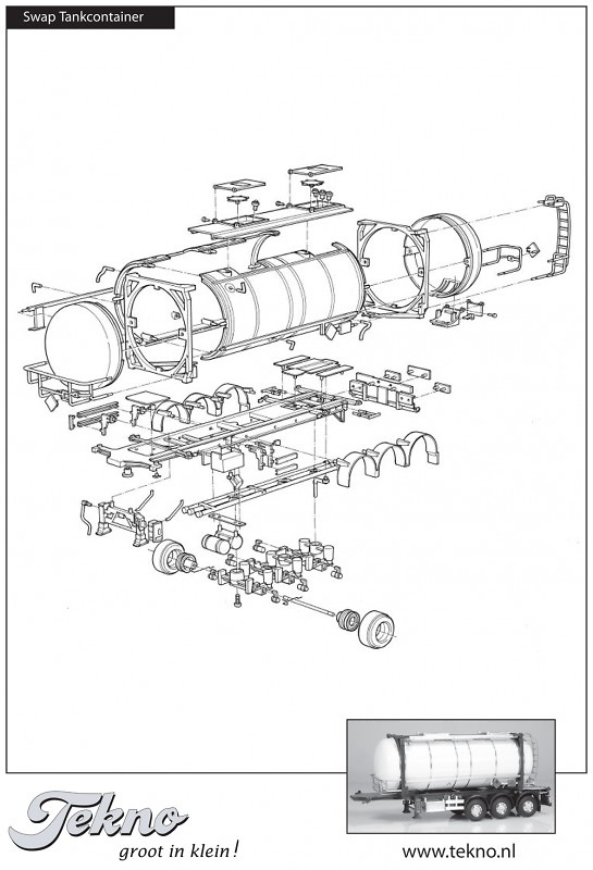 Kit cisterna 3 ejes Tekno 53919 escala 1/50 