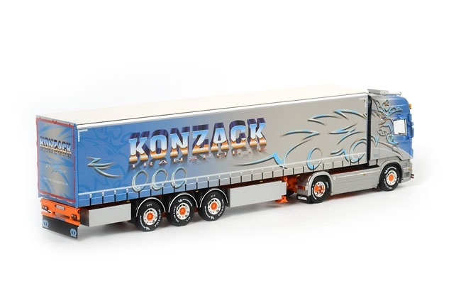 Konzack Scania R Topline Curtainside Trailer (3 axle) Wsi Models 01-1222 Masstab 1/50 