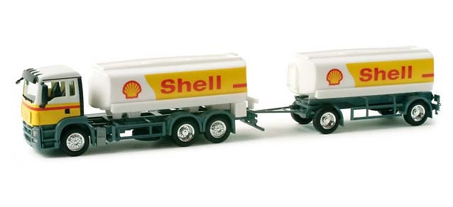 MAN TGS M transporte Benzin Shell, Herpa 157582 Maßstab 1/87 