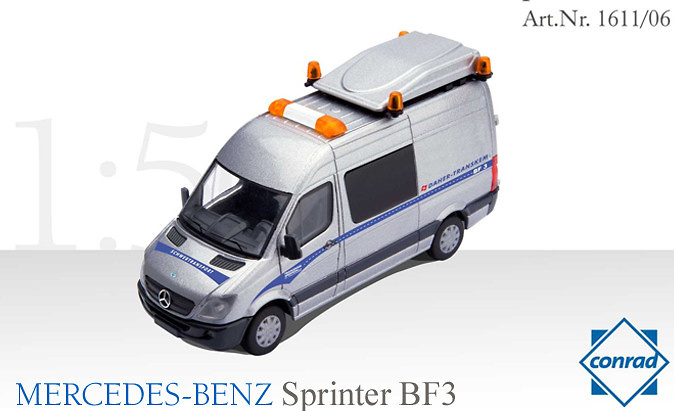 MB Sprinter acompañante transporte especial, Daher, Conrad Modelle 1/50 