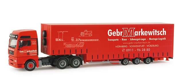Man TGA XXL trailer gran volumen Markewitsch Herpa 155595 escala 1/87 