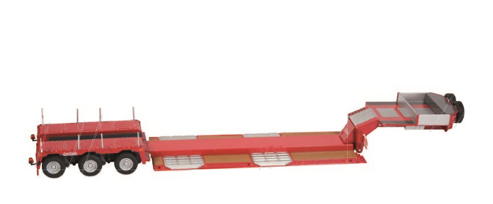 Nooteboom Pendel X 3 ejes rojo Nzg Modelle 655/10 escala 1/50 
