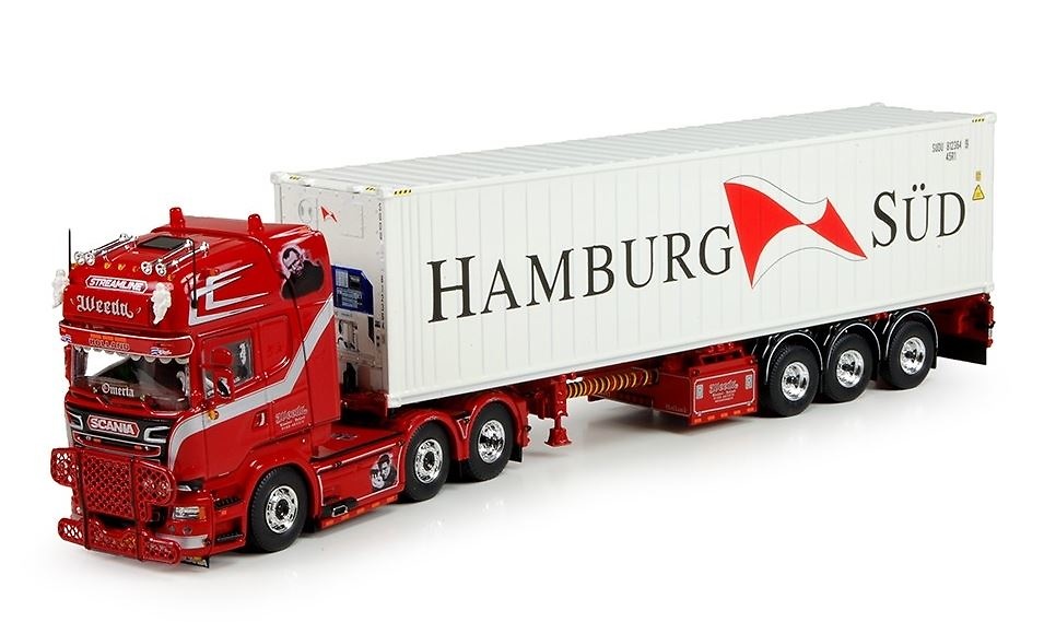 Scania R Topline + contenedor Hamburg Sud Tekno 69786 escala 1/50 